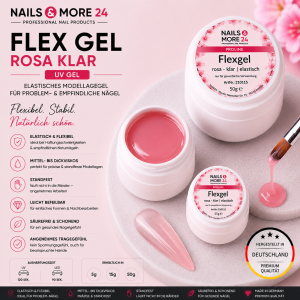 NAM24 - Flex Gel Rosa Klar Elastisch (5-250ml)